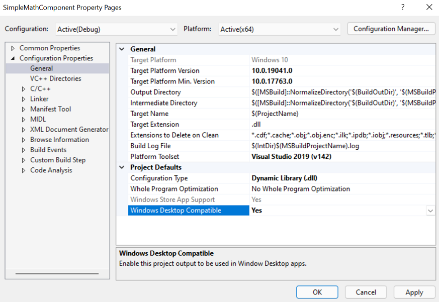 C++/WinRT コンポーネントから C# プロジェクションを生成し、.NET