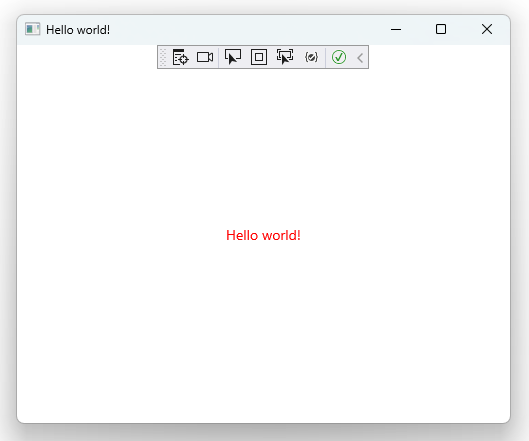 ビルド中の「Hello World」アプリ。