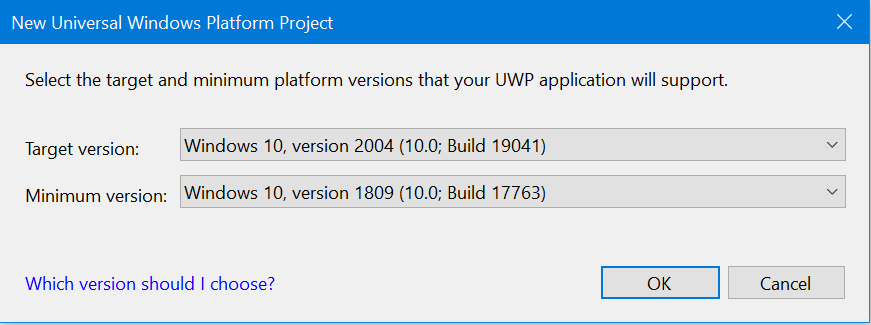 Target and Min Version