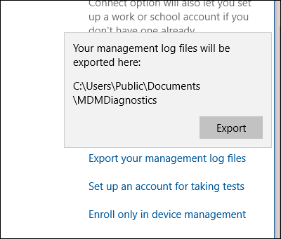 職場または学校のログ ファイルにアクセスします。