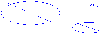 3 つの楕円の部分を示すスクリーン ショット:最初の 1 つすべて、2 番目の 30%、3 番目の楕円の 75% 