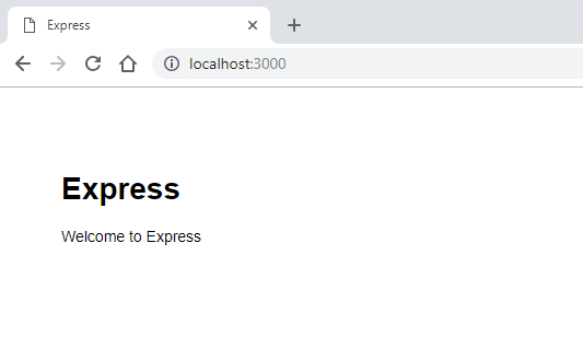 ブラウザー内で実行中の Express アプリのスクリーンショット