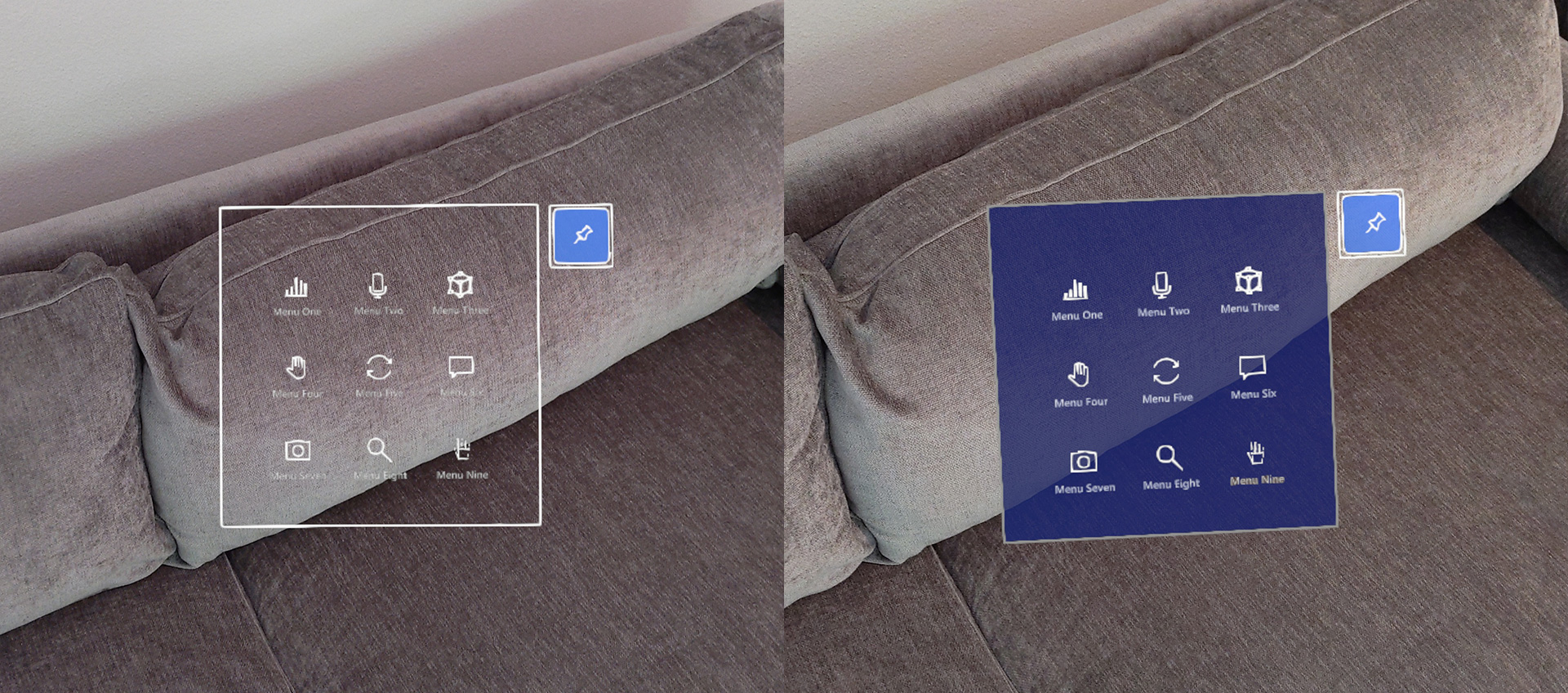 Transparent UI の例 透過的