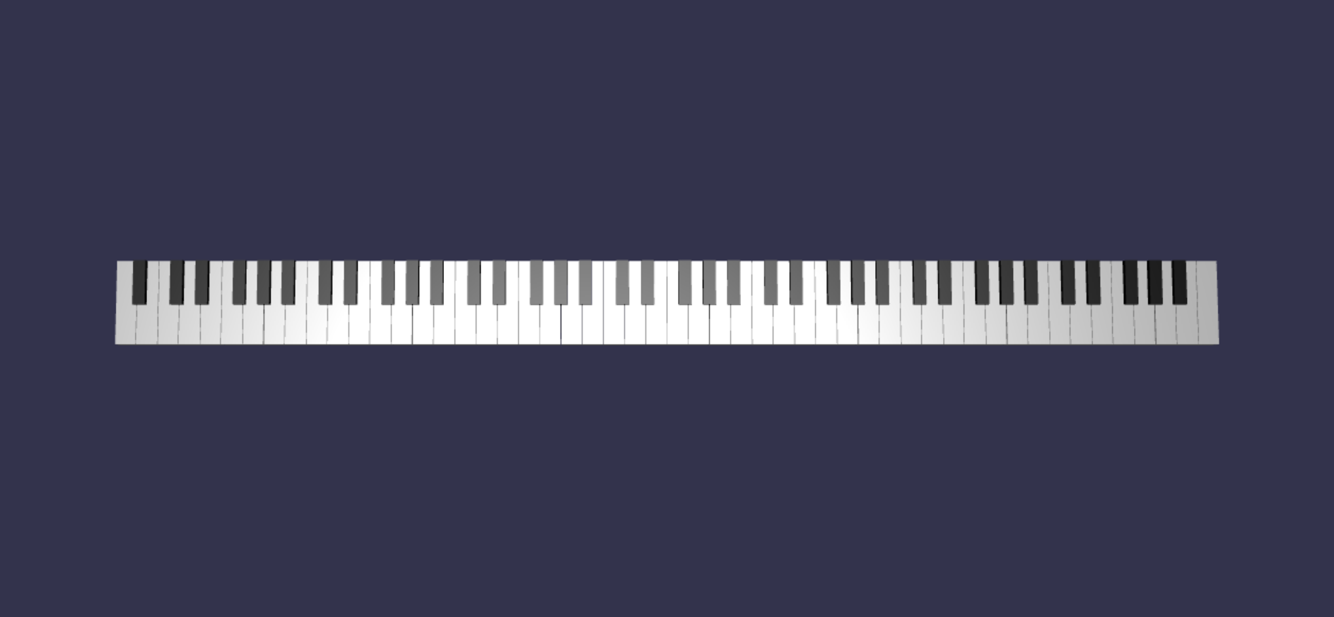 完全なピアノの鍵盤のメッシュ