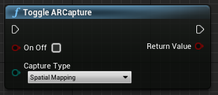 空間マッピングを有効にするために ARCapture を切り替える関数のブループリント