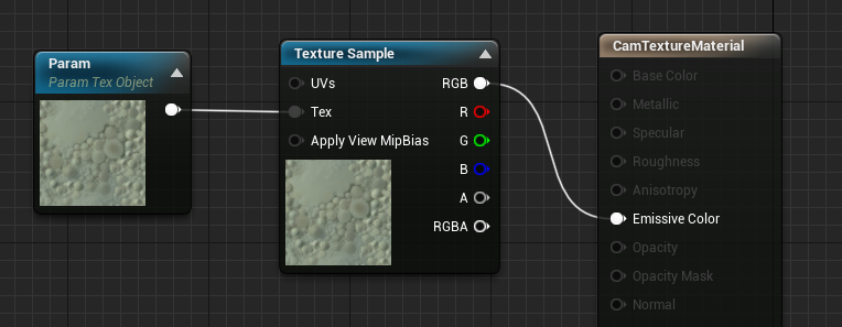 Blueprint of a material and texture sample