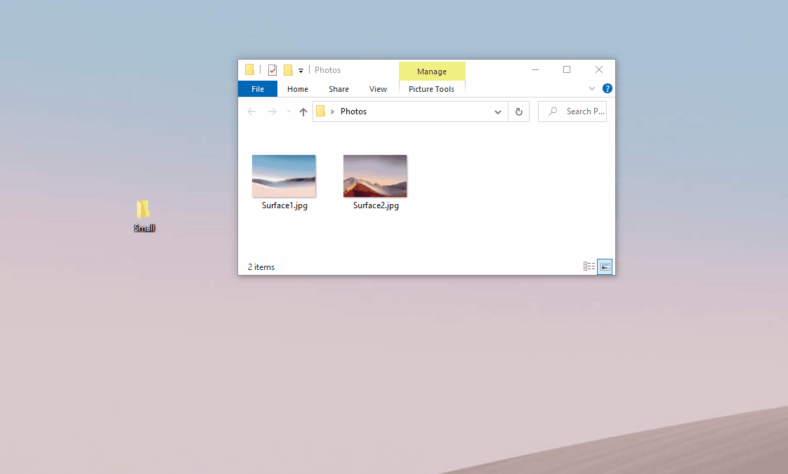 一括画像のサイズ変更 PowerToysImage Resizer ドラッグ アンド ドロップ機能のアニメーション GIF デモ。