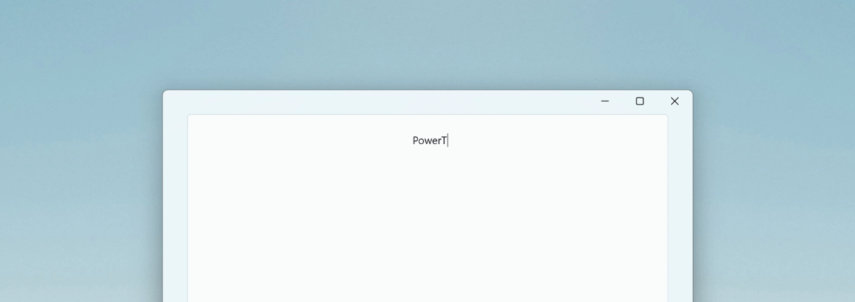 Quick Accentのアクセント付き文字オプションを示すPowerToysユーティリティ オーバーレイのアニメーション GIF。