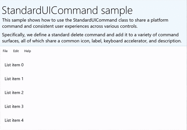 StandardUICommand サンプル