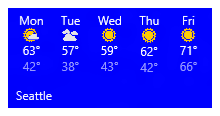 天気タイルの例
