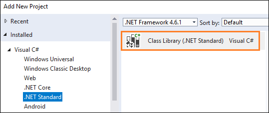 dotnet 標準プロジェクトを追加する