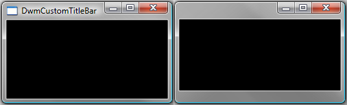 標準フレームのスクリーン ショット (左) とカスタム フレーム (右)