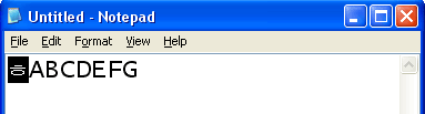 既存のテキストの左側に 1 文字が挿入されたコンポジション文字列を示すスクリーンショット。