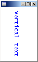 時計回りに 90 度回転したテキストを含むウィンドウを示す図