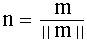 マップに対して生成された正規 n を示す数式。