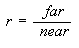 遠対近の比率を示す数式。