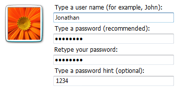 ユーザー名とパスワードのテキスト ボックスのスクリーン ショット 