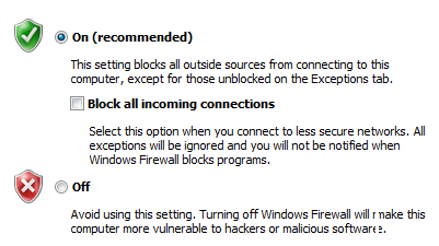 screen shot of security-settings dialog box 