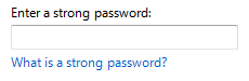 強力なパスワードとは何かへのリンクのスクリーンショット? 