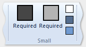 5 つのボタンの小さいサイズ定義テンプレートの画像。