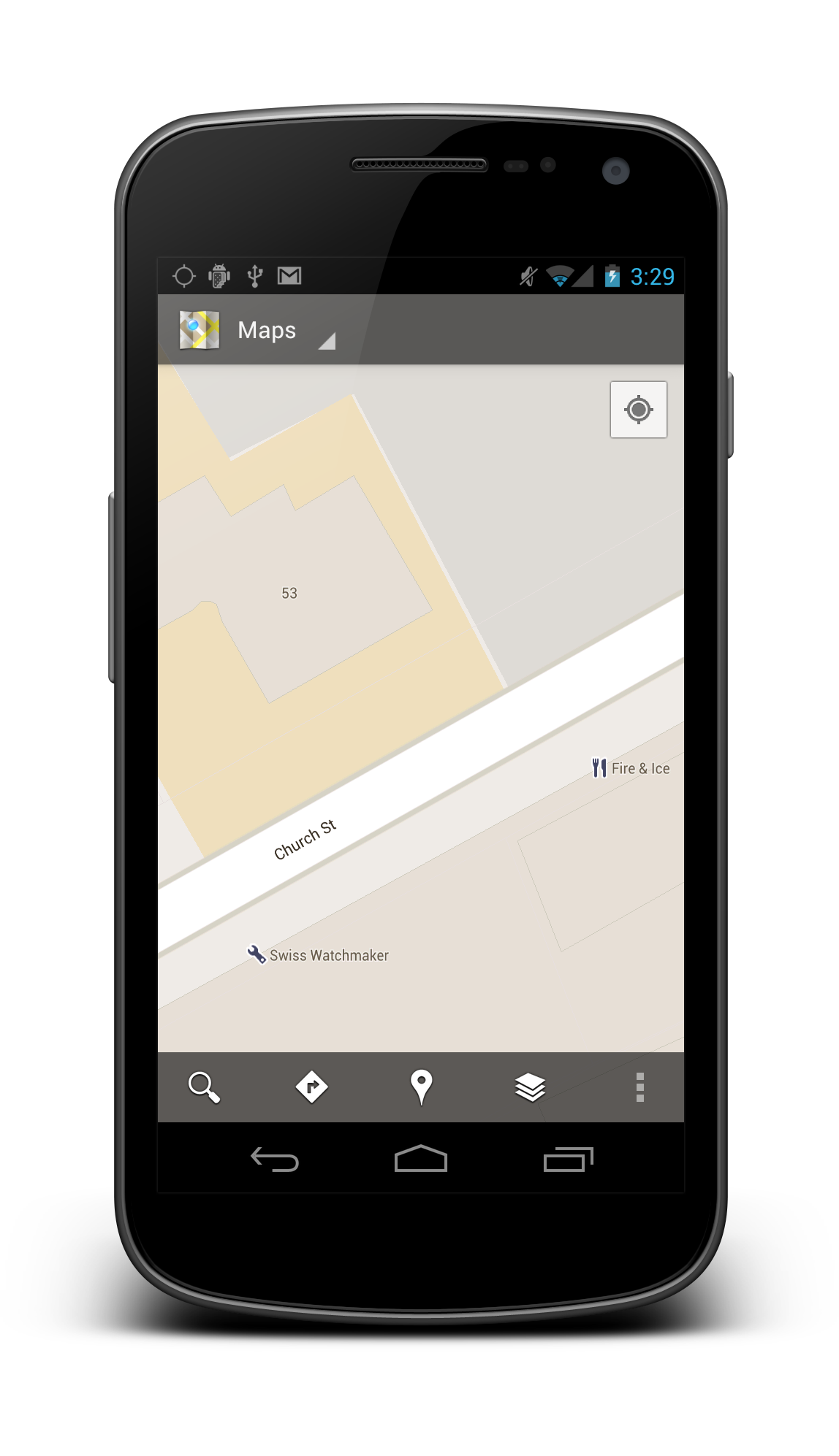 Example screenshot of built-in Google Maps app