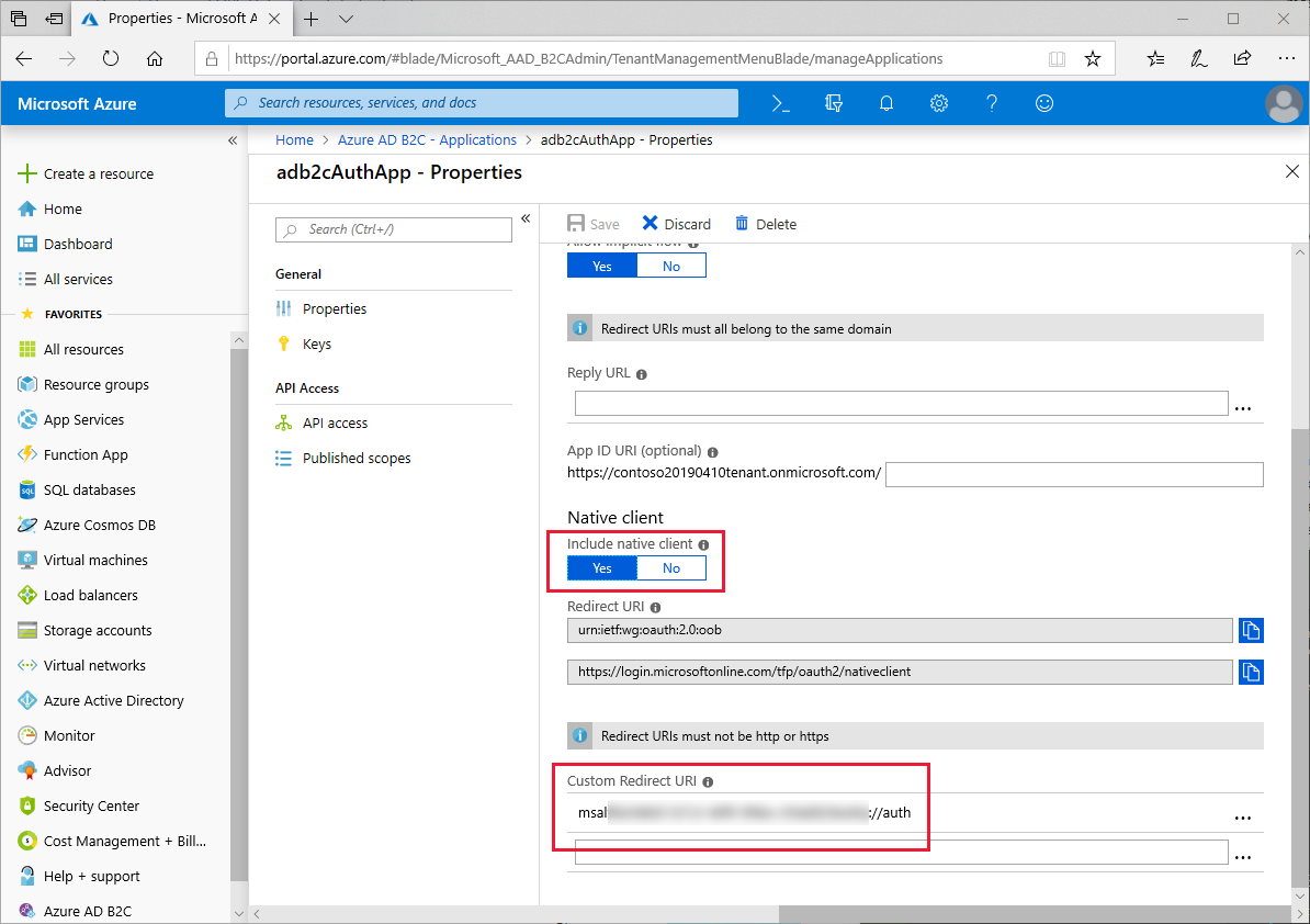 Azure Active Directory B2c を使用してユーザーを認証する Xamarin Microsoft Learn