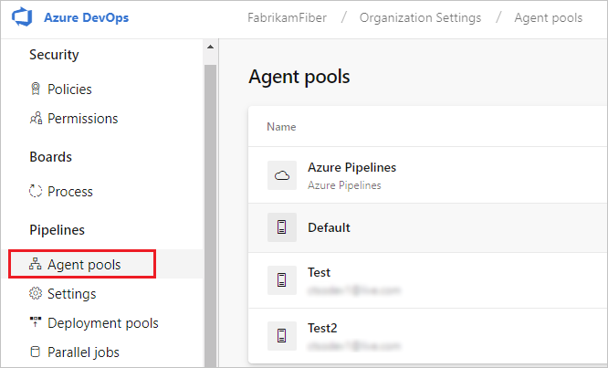 Choose Agent pools.