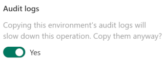 Enable copying audit logs in the admin center.