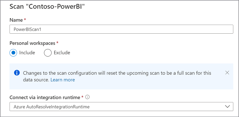 Снимок экрана: настройка проверки Power BI с использованием среды выполнения интеграции Azure для нескольких клиентов.