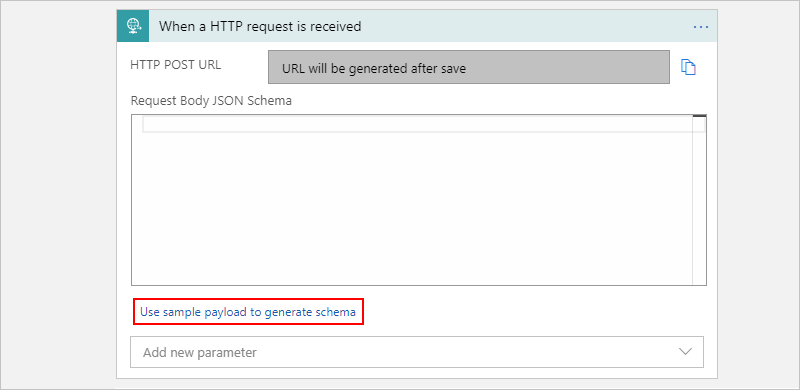 Screenshot showing Consumption workflow, Request trigger, and 