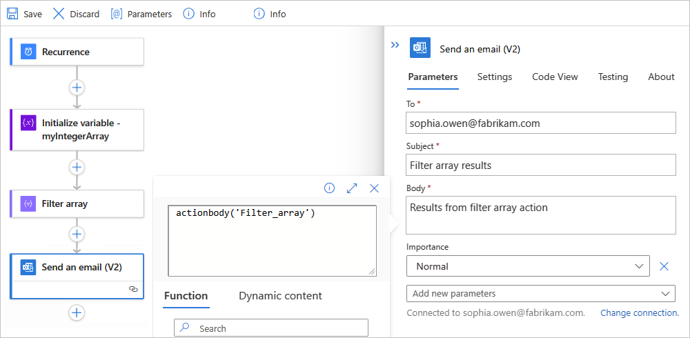 Screenshot showing a Standard workflow with the 