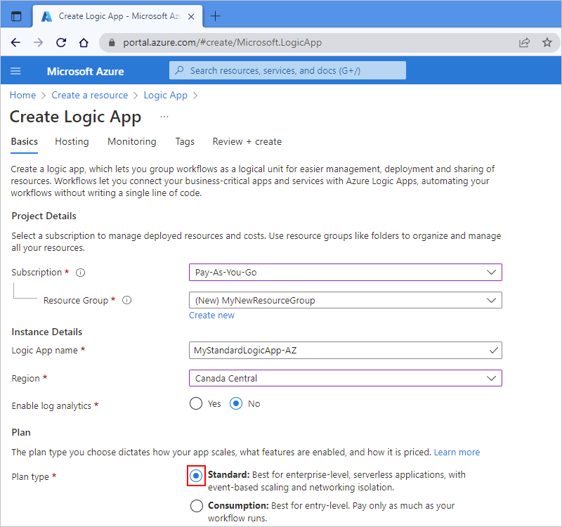 Screenshot showing Azure portal, 