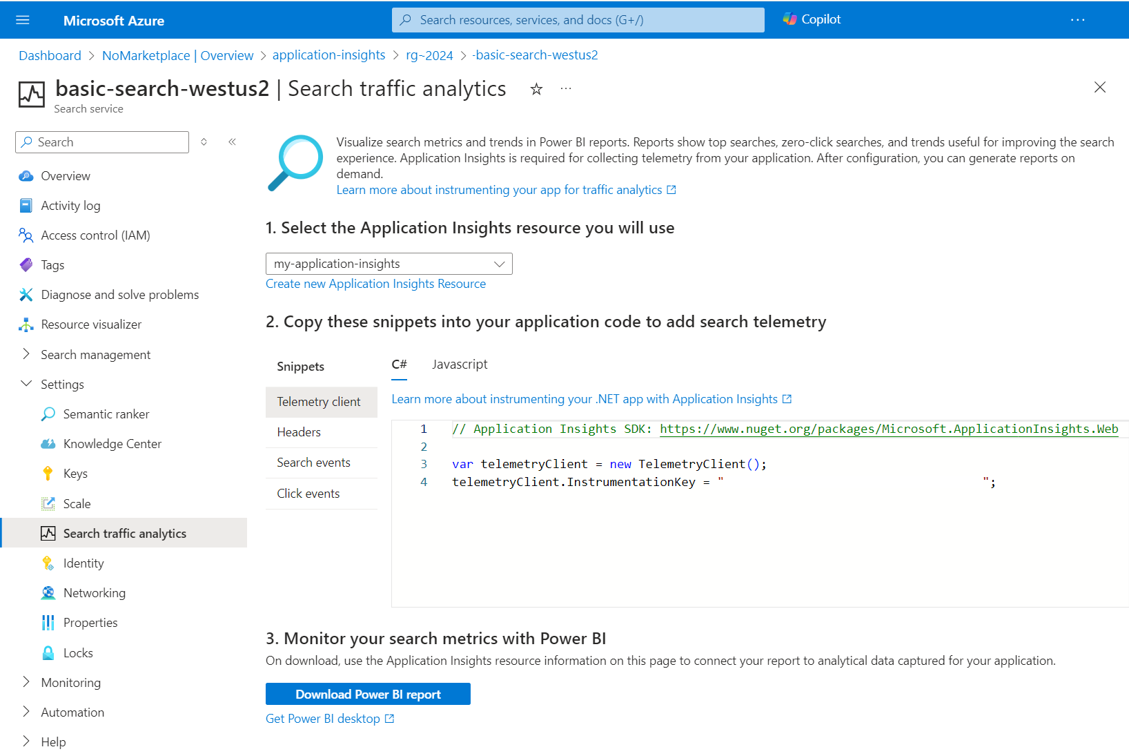 Microsoft search data