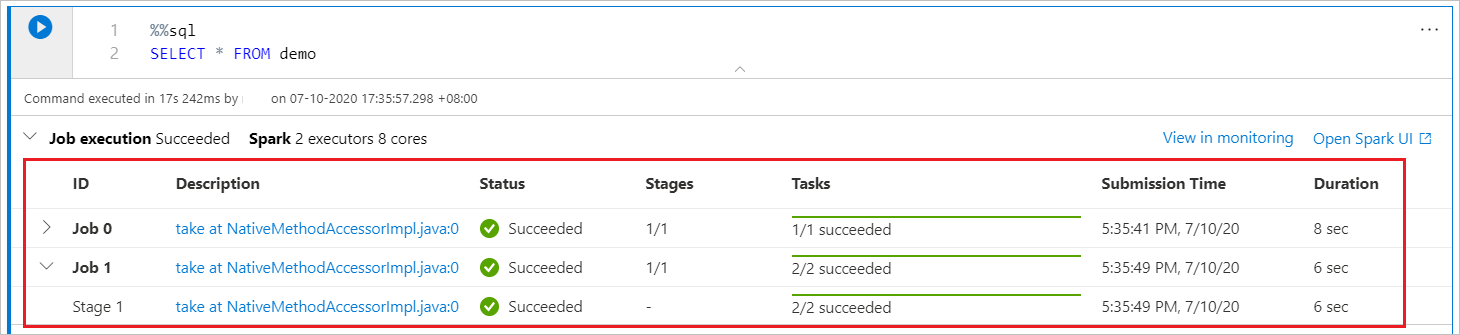 Снимок экрана spark-progress-indicator