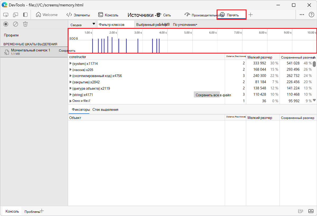 Новые выделения