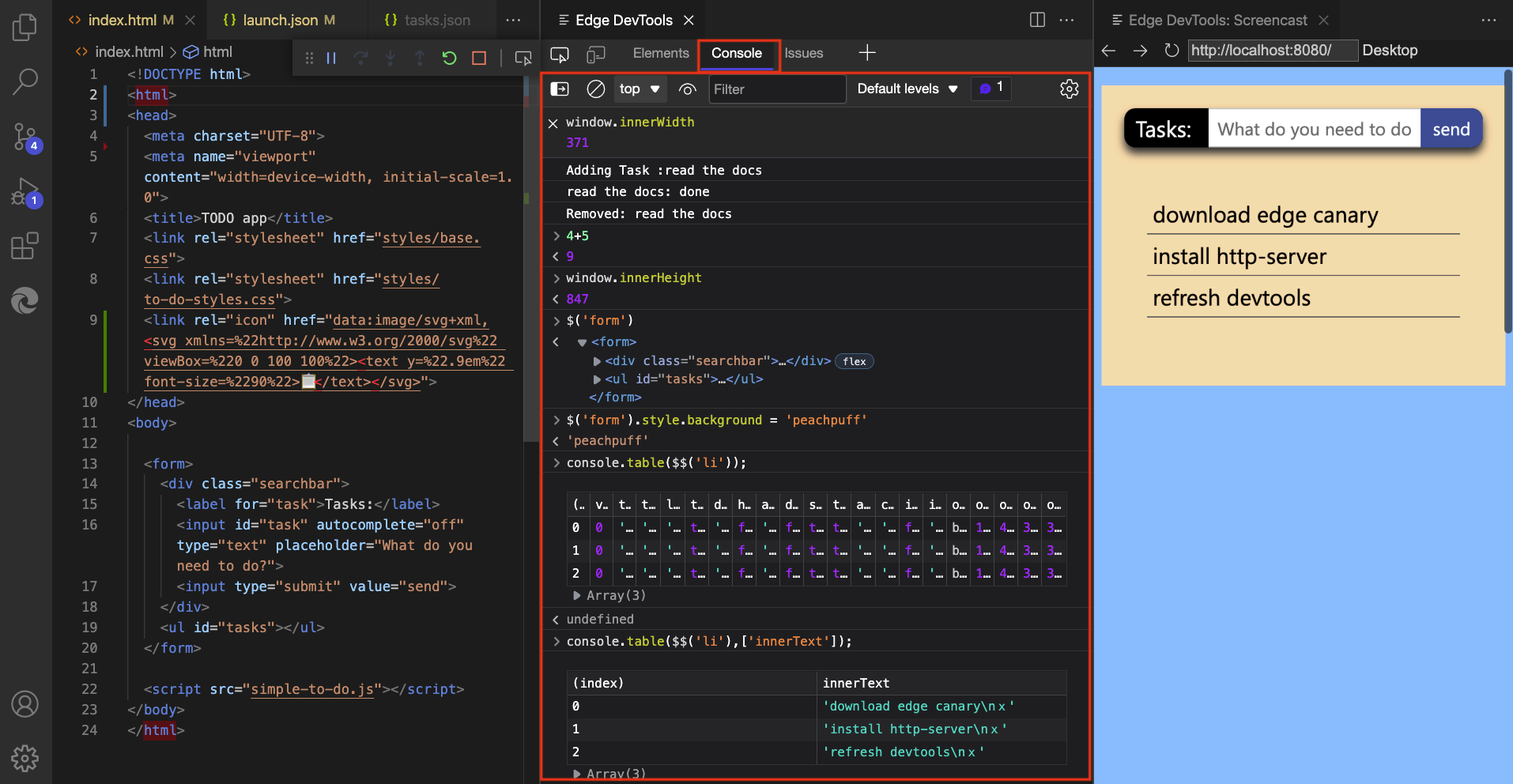 Консоль DevTools внутри расширения в виде собственной вкладки