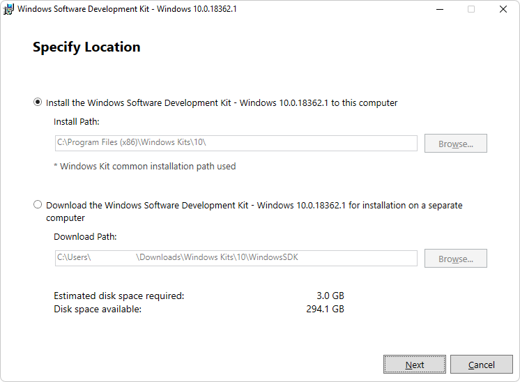 Установка windows SDK