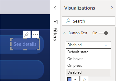 Screenshot showing customized disabled button formatting.