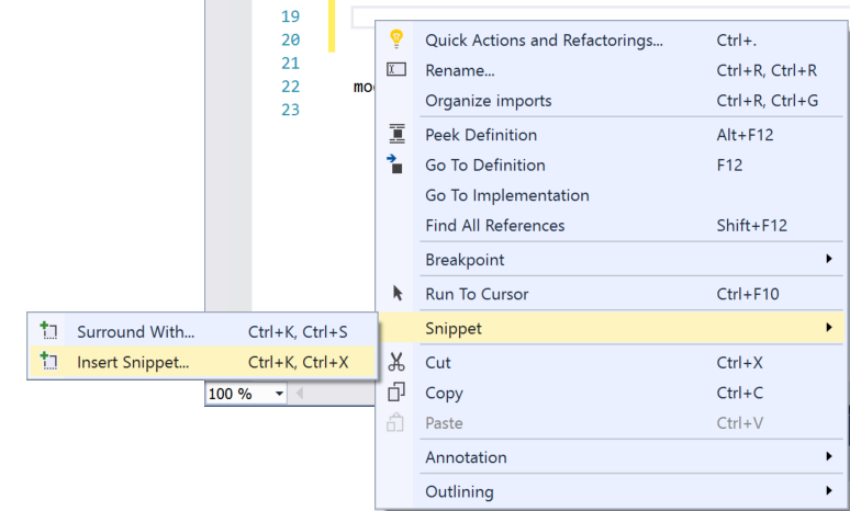 в Visual Studio