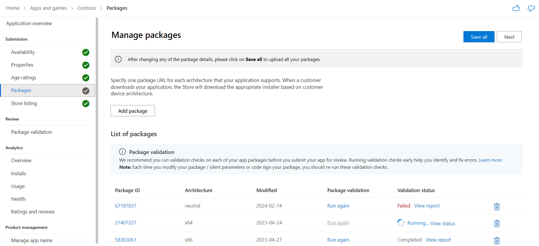 Validate package