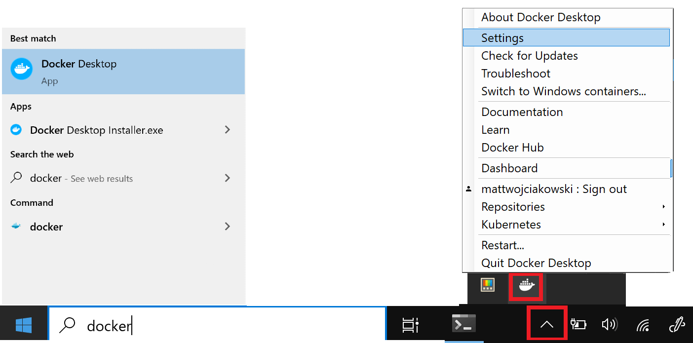 Window docker. Docker программа. Docker desktop for Windows. Docker значок в панели задач.