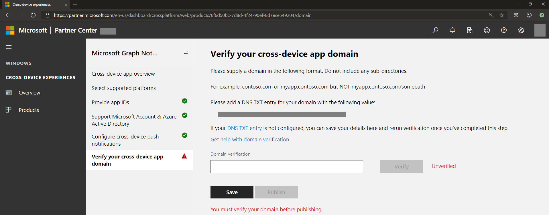 Verify domain