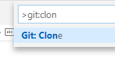 Visual Studio Code GIT:Clone 옵션.
