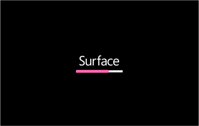 회색 진행률 표시줄이 있는 Surface 트랙패드 펌웨어