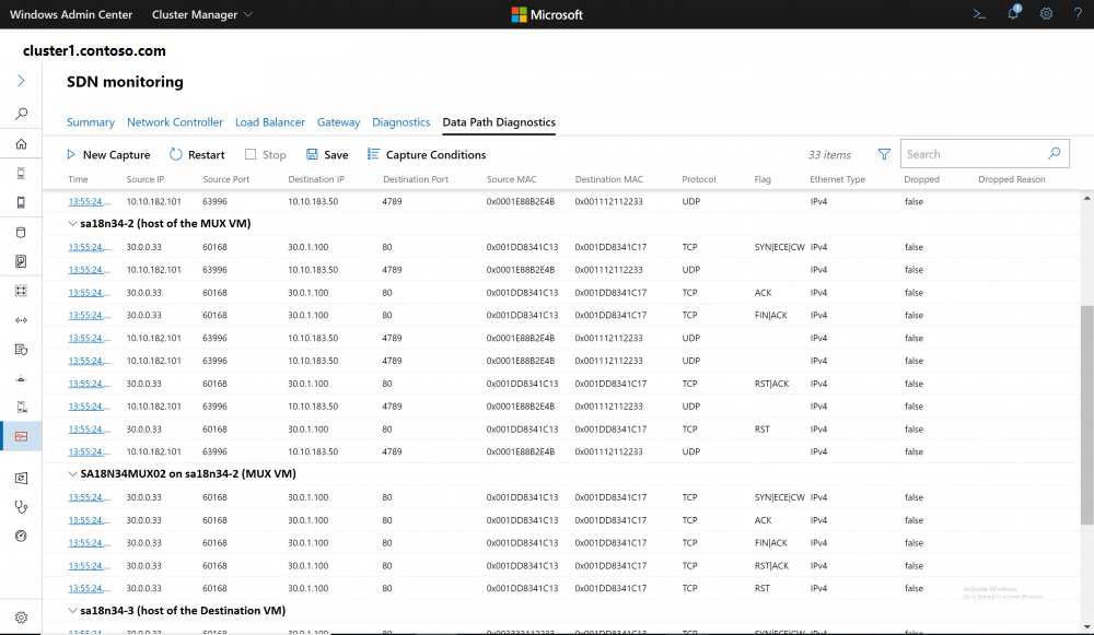Data Path Diagnostics log after stopping the capture