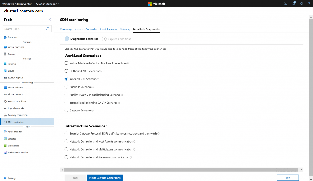 SDN monitoring - Diagnostic Scenarios page