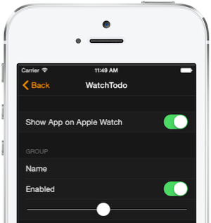 Apple Watch apps can use the same Settings functionality as iOS apps
