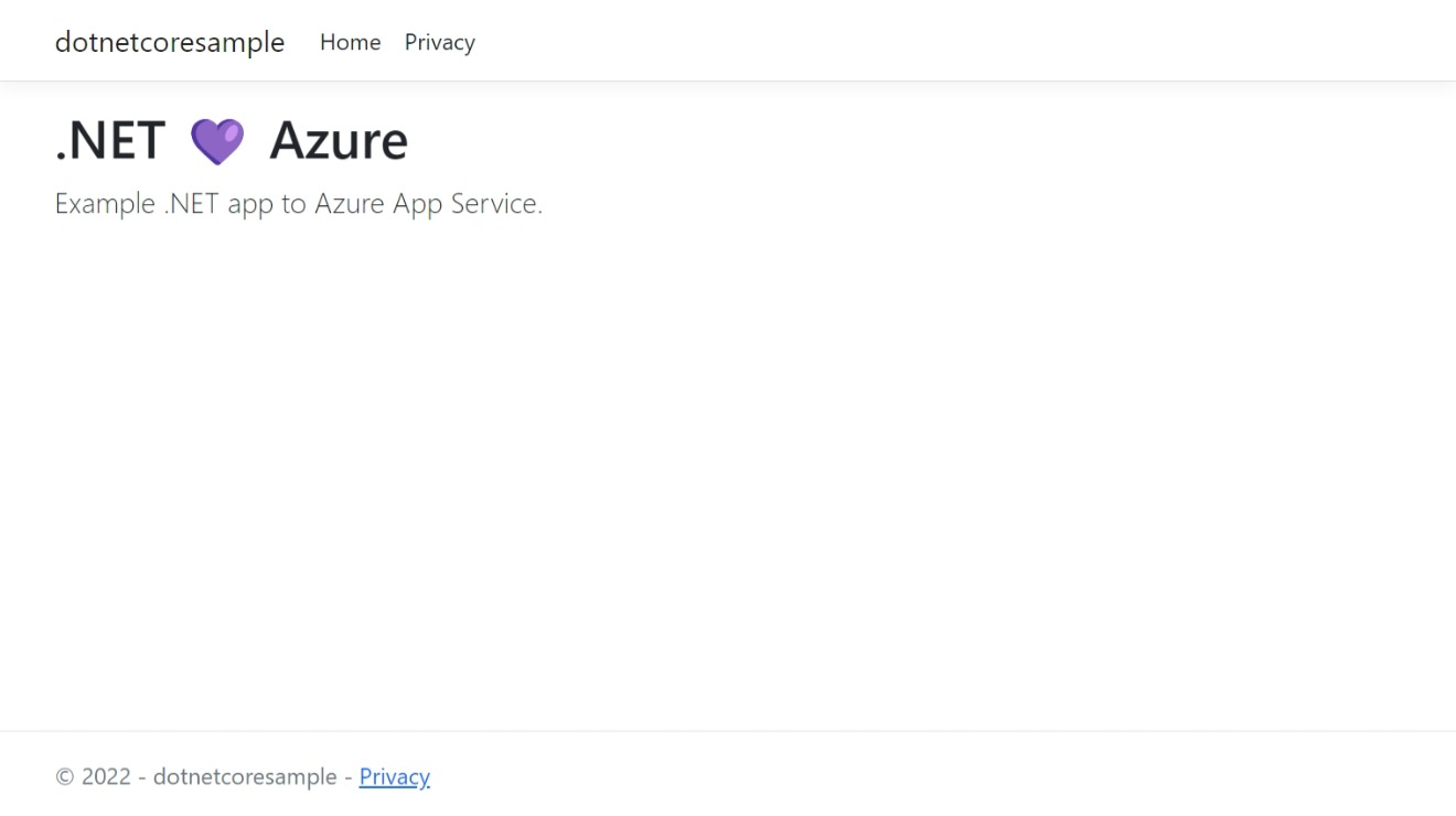 CLI 스크린샷 - Azure에서 업데이트된 ASP.NET Core 8.0 웹앱.