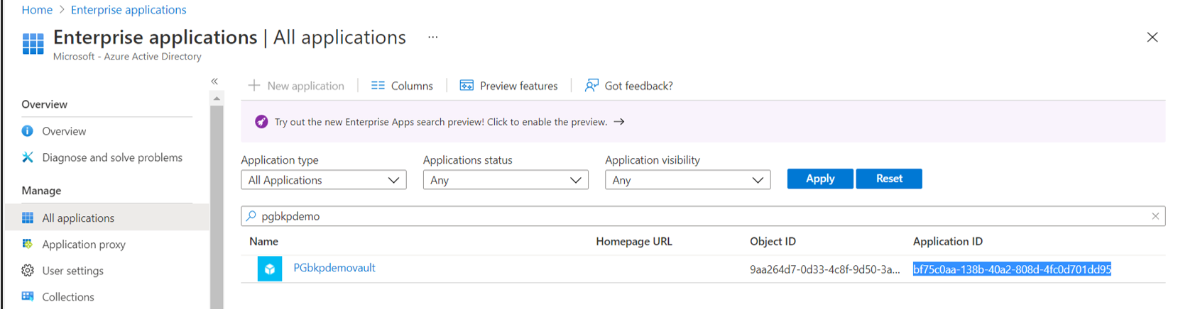 볼트의 애플리케이션 ID를 복사하는 과정이 나타난 스크린샷