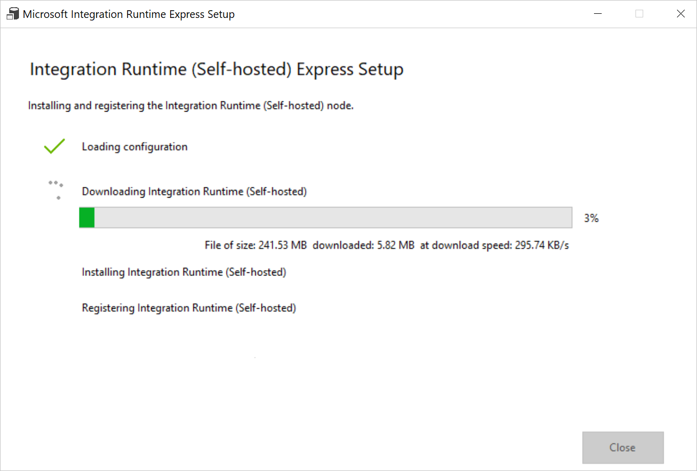 빠른 설치 상태